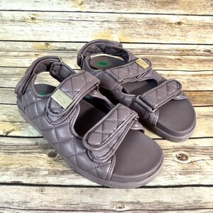 CALIA Carrie Underwood Womens Vegan Lavendar Hazy Plum Quilted Puffer Sandals 8